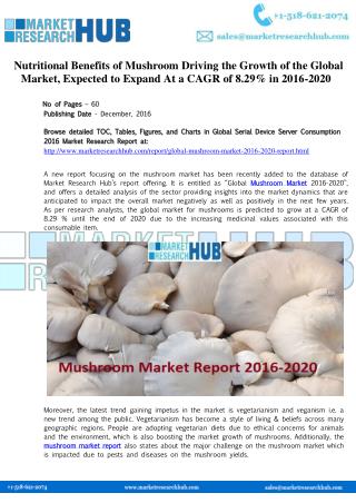 Global Mushroom Market Report 2020