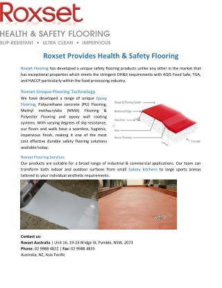 Roxset Provides Health & Safety Flooring