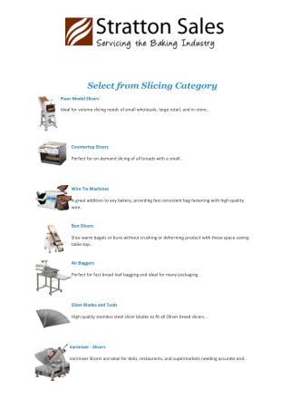 Bakery Parts Manufacturers, Stratton Sales