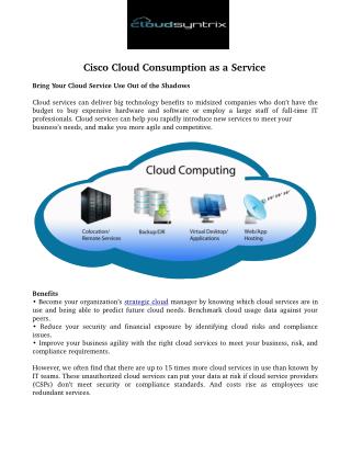 Cisco Cloud Consumption as a Service