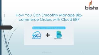 How you can smoothly manage big commerce orders with Bista's CloudERP