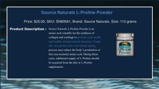 tasmanhealth.co.nz | Source Naturals L-Proline Powder