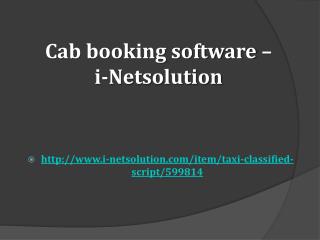 Cab Booking Software – i-Netsolution