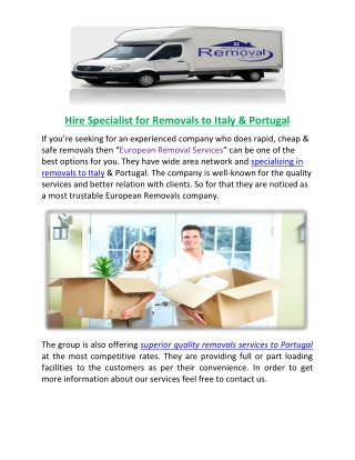 Removals to Portugal: Hire Professionals Online