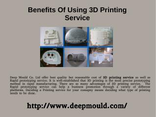 Benefits of using 3D printing service