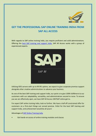 SAP Online Training India | SAP Support India|SAPallaccess.com