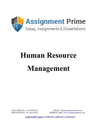 Sample Assignment on Human Resource Management