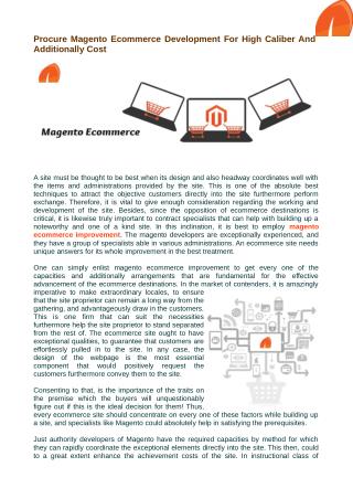 Who enroll magento ecommerce development