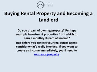 Buying Rental Property and Becoming a Landlord