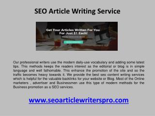 Seo article writing service