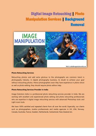 Digital Image Retouching | Photo Manipulation Services | Background Removal