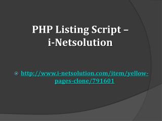 PHP Listing Script – i-Netsolution