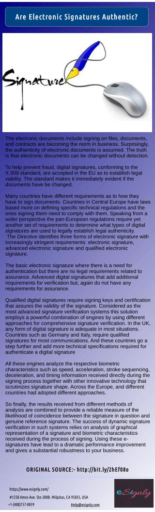 Check the Authenticity of a Electronic Signature
