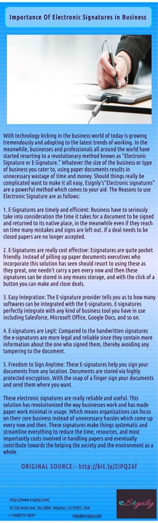 Why e-Signatures Are To Be Used in Business?