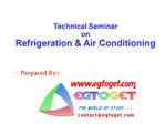 Technical Seminar on Refrigeration Air Conditioning