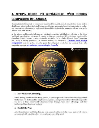 4 Steps Guide to Rewarding Web Design Companies in Canada