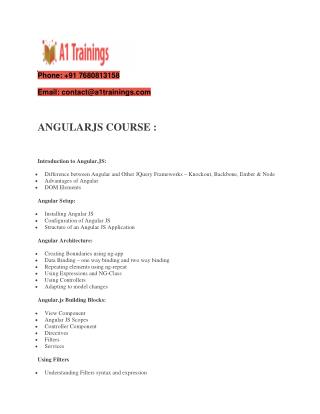 Angular js online training - course content