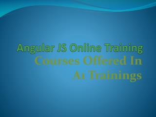 Angular js online training - course content