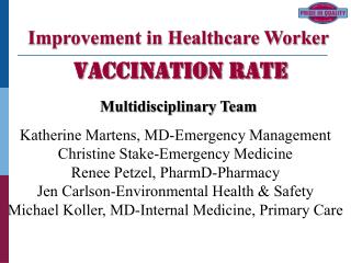 Katherine Martens, MD-Emergency Management Christine Stake-Emergency Medicine Renee Petzel, PharmD-Pharmacy Jen Carlson-