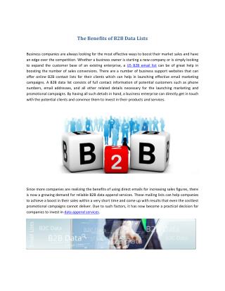 The Benefits of B2B Data Lists