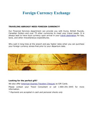 Foreign Currency Exchange