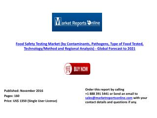 2021: Global Forecast on Food Safety Testing Market