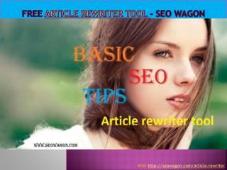 Free Article Rewriter Tool - SEO WAGON