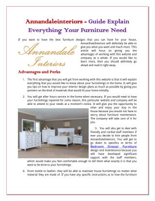 Annandaleinteriors - Guide Explain Everything Your Furniture Need