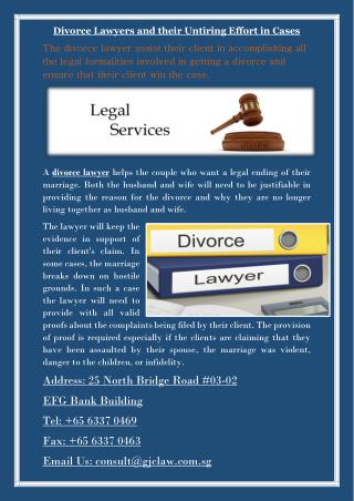 Divorce Lawyers and their Untiring Effort in Cases