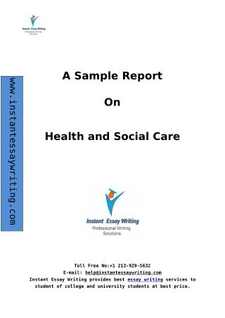 Sample Report on health and social care by Experts