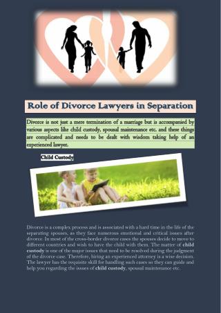 Role of Divorce Lawyers in Separation