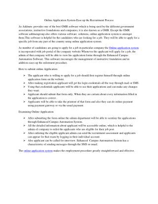 Online Application System