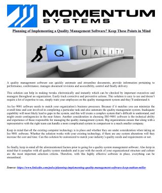 Planning of Implementing a Quality Management Software? Keep These Points in Mind!