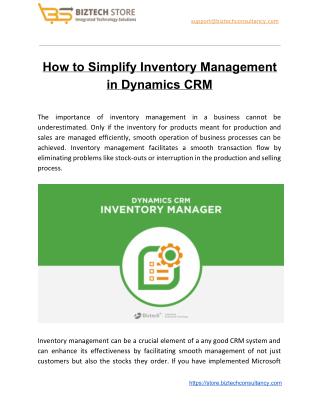 How to Simplify Inventory Management in Dynamics CRM