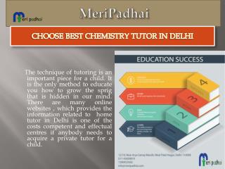 Chemistry Home Tutors in Delhi