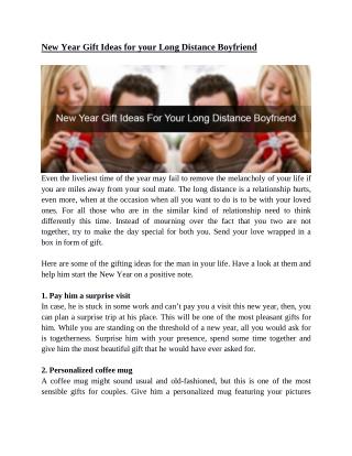 New Year Gift Ideas For Your Long Distance Boyfriend