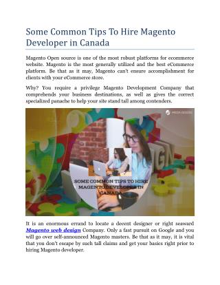 Some Common Tips To Hire Magento Developer In Canada