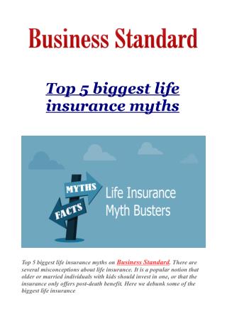 Top 5 biggest life insurance myths