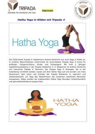Hatha Yoga in Hilden mit Tripada ®