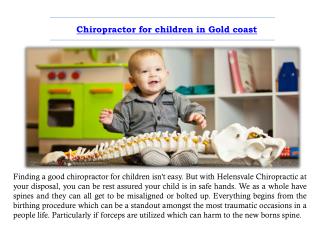 Chiropractor for children in Gold coast