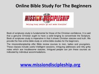 Online Bible study for the Begginers