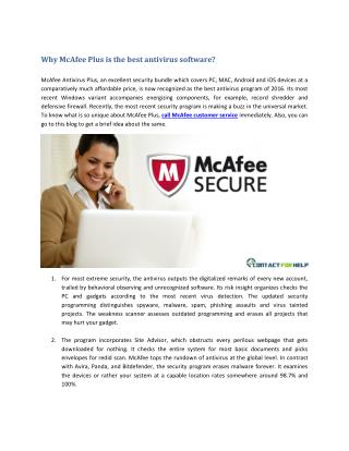 Why McAfee Plus is the best antivirus software?