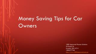 Money Saving Tips for Car Owners