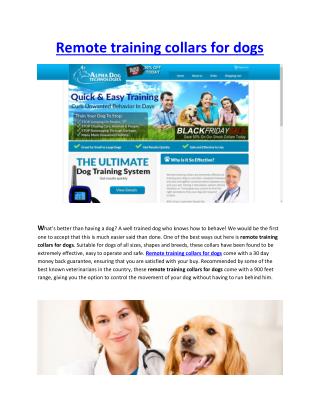 Remote training collars for dogs