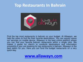 Top restaurants in bahrain