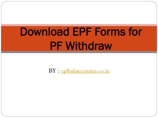 Employees Provident Fund form Download