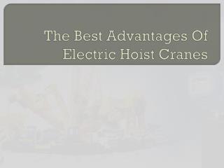 The Best Advantages Of Electric Hoist Cranes