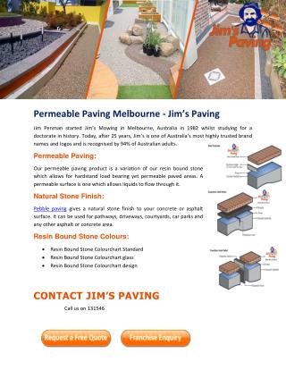 Permeable Paving Melbourne - Jim’s Paving