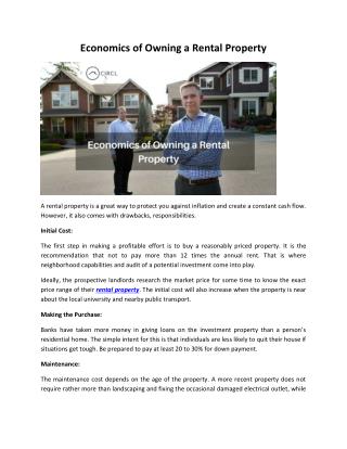 Economics of Owning a Rental Property