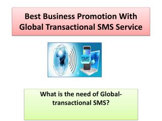 Best Business Promotion with Global Transactional SMS Service